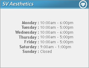SV Aesthetics Hours